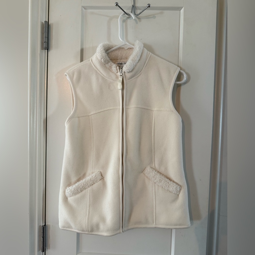 Coldwater Creek Women's Cream Fleece Vest